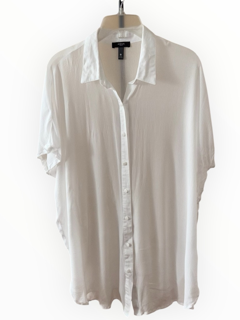 Aqua Swim White Button Down Blouse